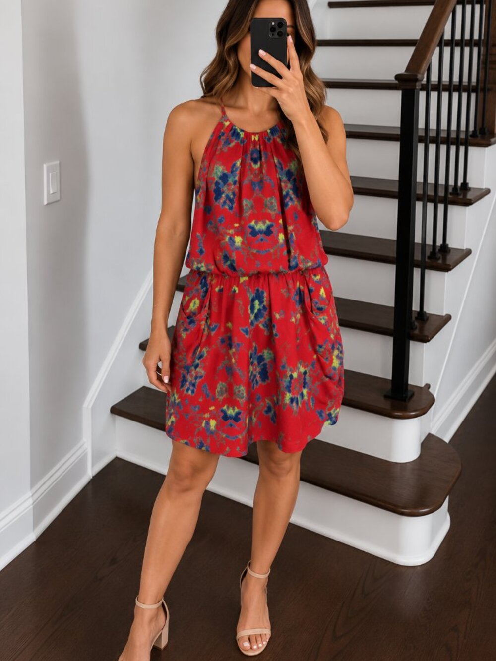 Ali Ro floral dress with pockets